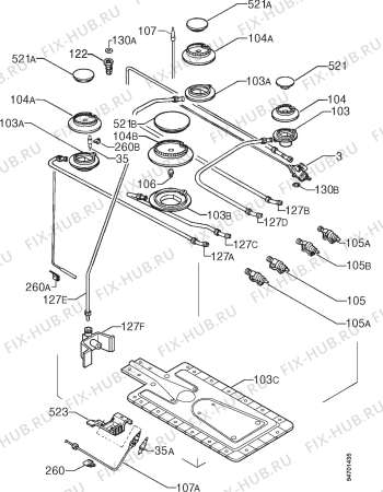 Взрыв-схема плиты (духовки) Aeg 6040BG-X - Схема узла Functional parts 267